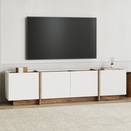 Nordure Lowen Soporte para TV Blanco y Pino Atlántico